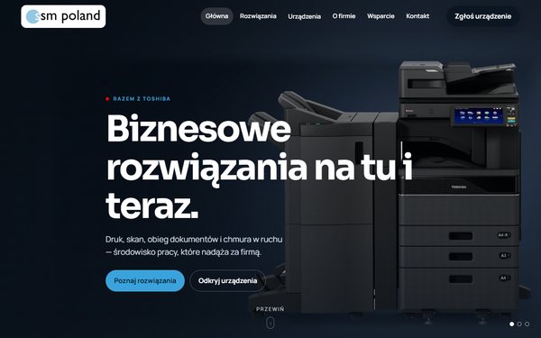 Podgląd strony ssmpoland.pl — partner Toshiba, urządzenia i serwis