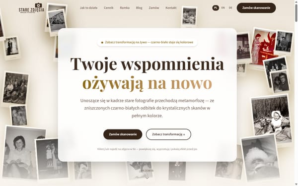Podgląd strony starezdjecia.com.pl — skanowanie i retusz starych zdjęć
